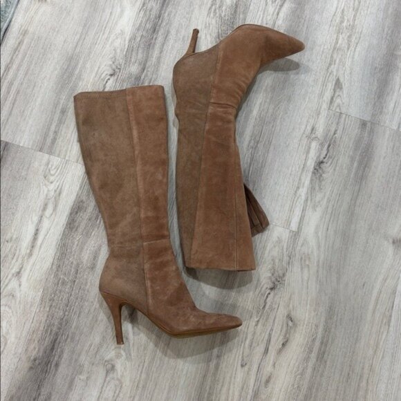 Nine West suede leather Elegant Tan Knee-High Women's Boots size 9 - Picture 2 of 10